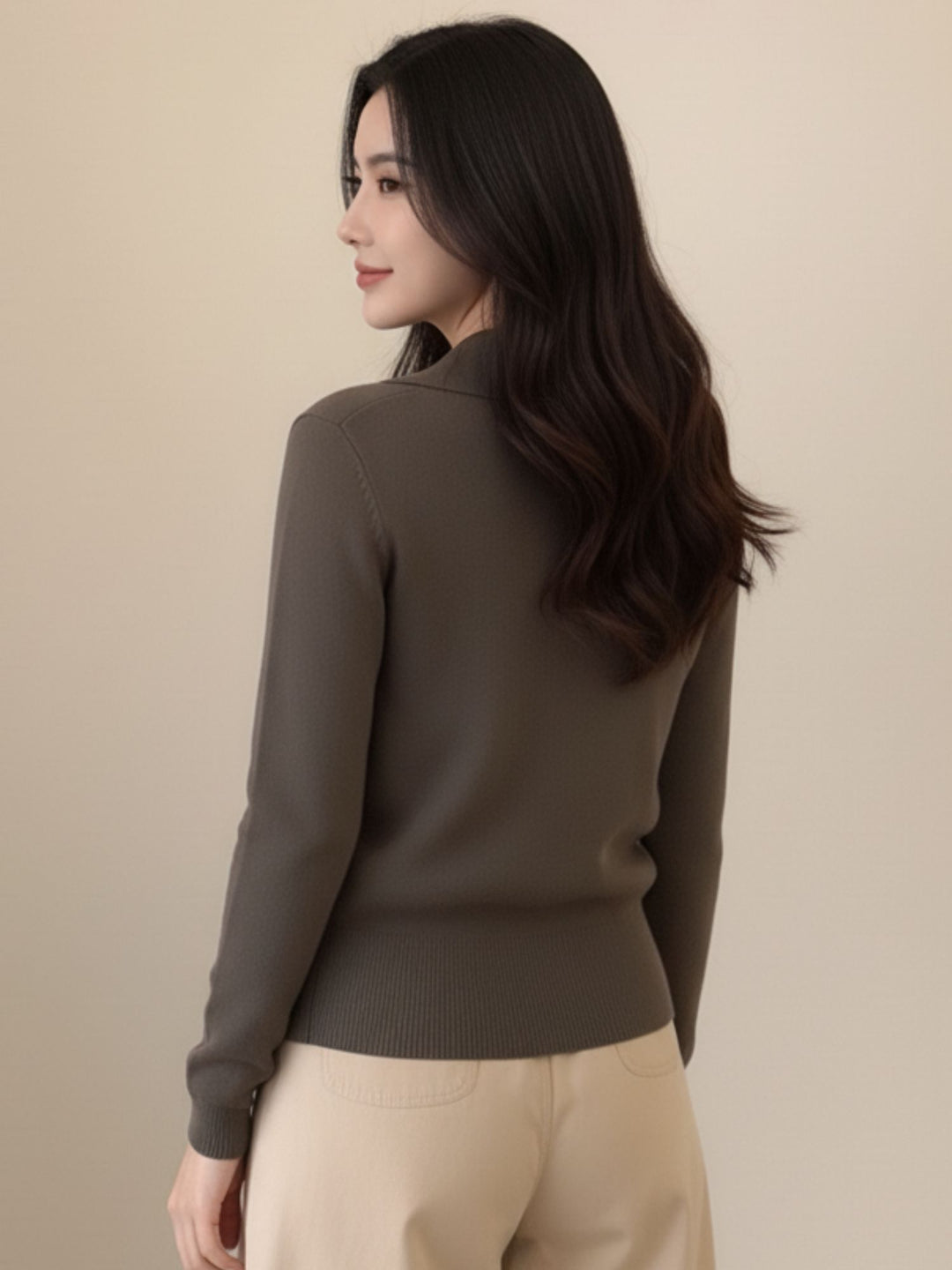 Olive Full Sleeve Round Neck Sweaters