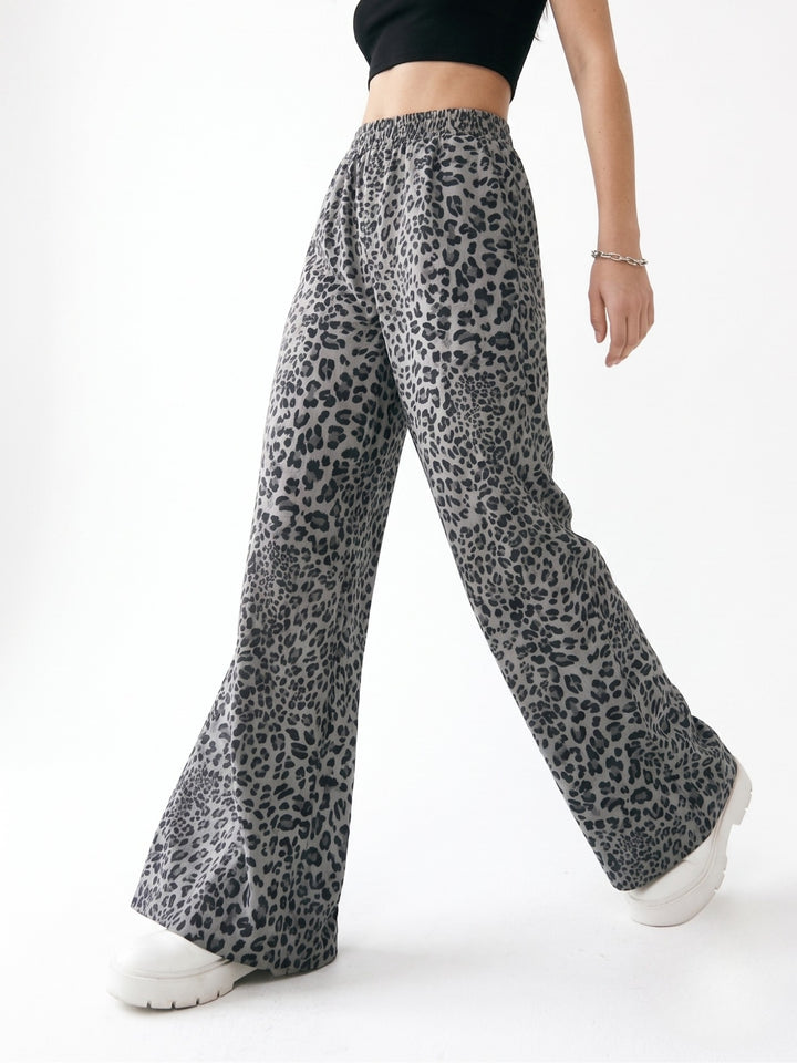 Grey Animal Printed Sweatpants