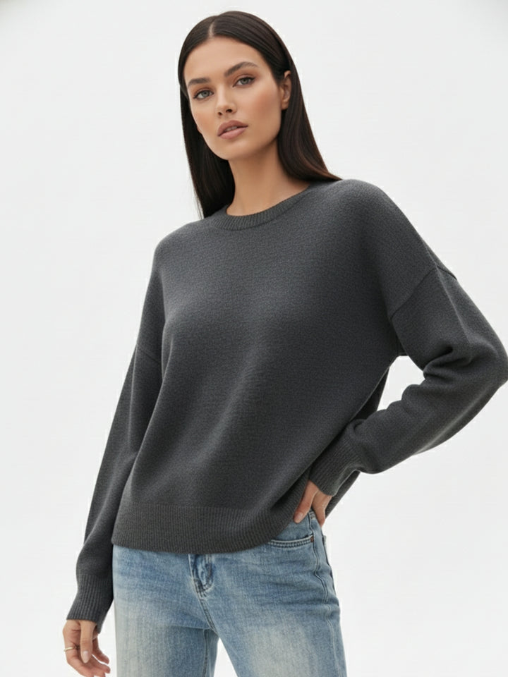 Grey Full Sleeve Round Neck Sweatshirt