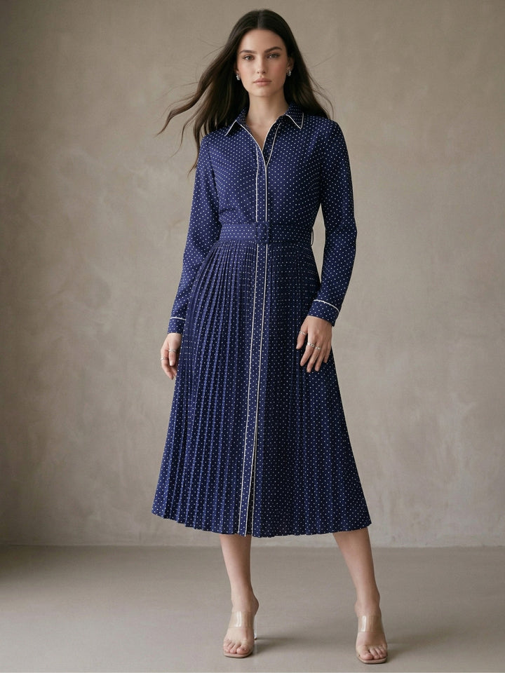 Navy Blue Long Shirt Dress