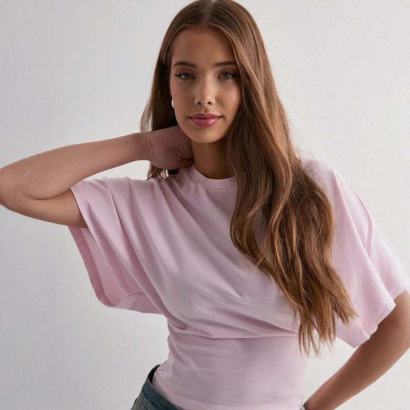 Pink Short Sleeve Fitted Top