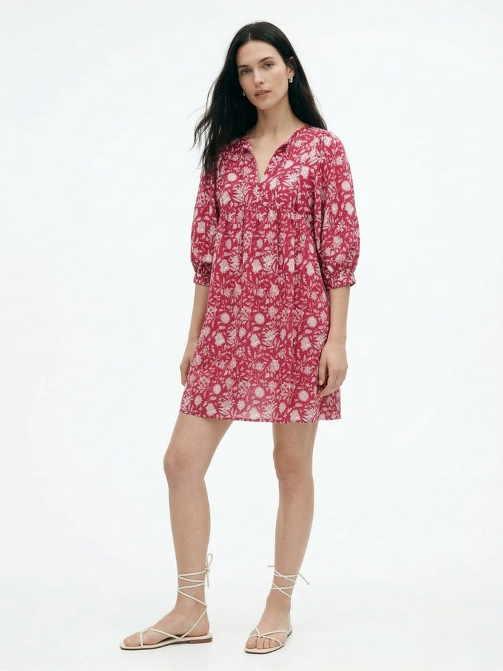 Pink Printed Kaftan Dress