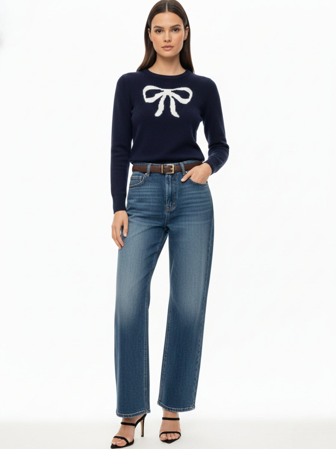 Navy Blue Full Sleeve Printed Sweatshirt