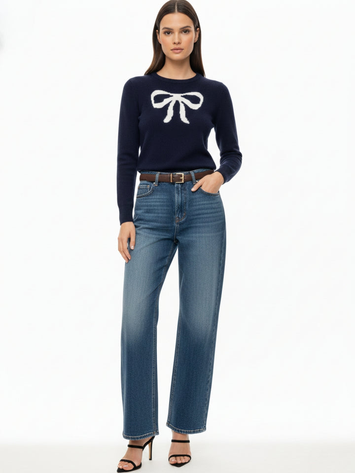 Navy Blue Full Sleeve Printed Sweatshirt