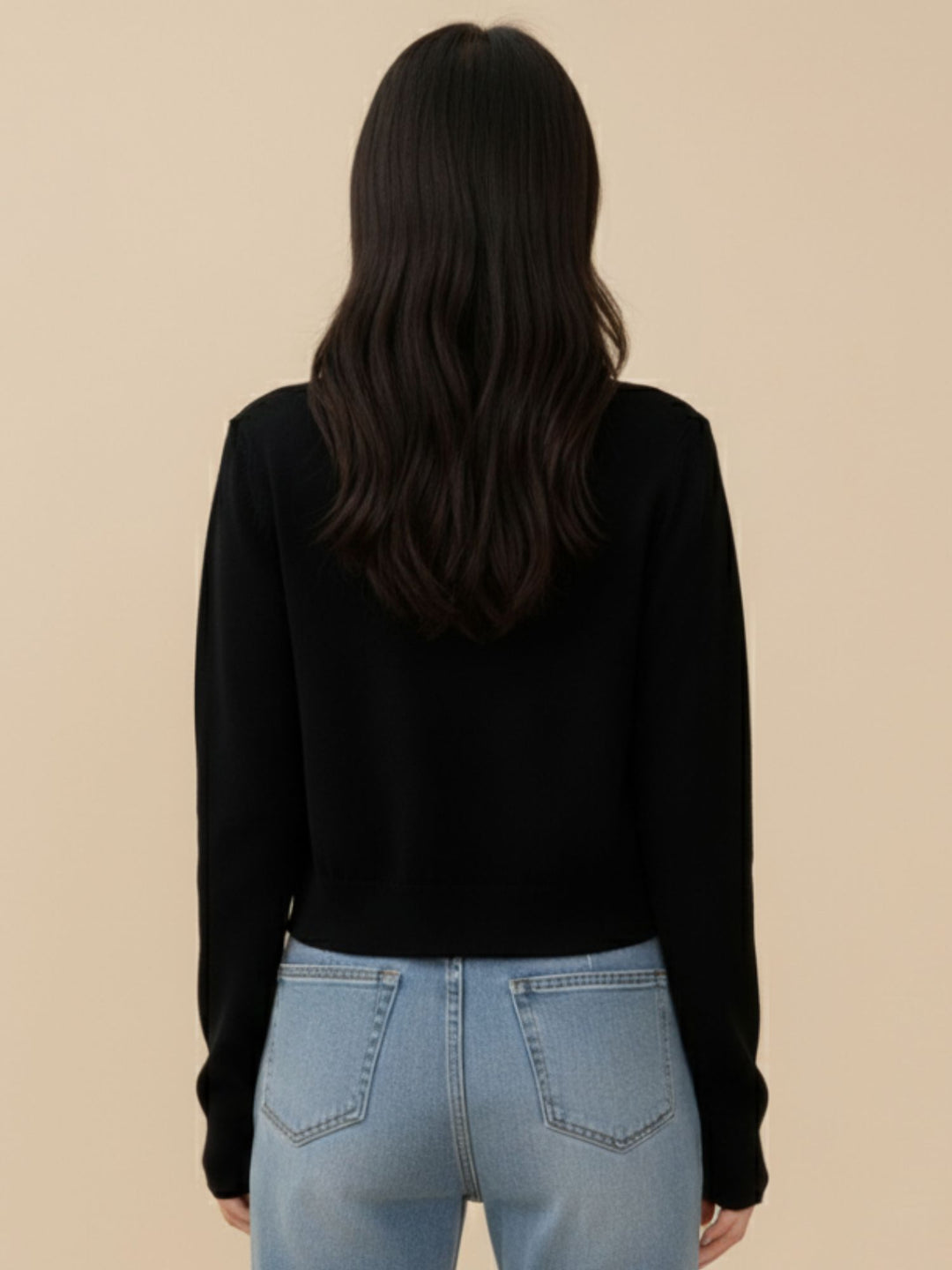 Black Full Sleeve Buttoned Cardigan