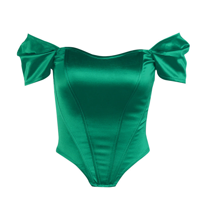Green Off Shoulder Corset