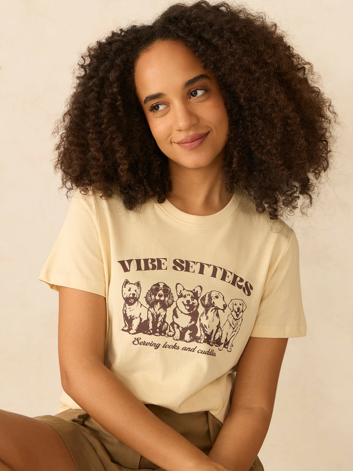 Beige Short Sleeves Crew Neck T-Shirt