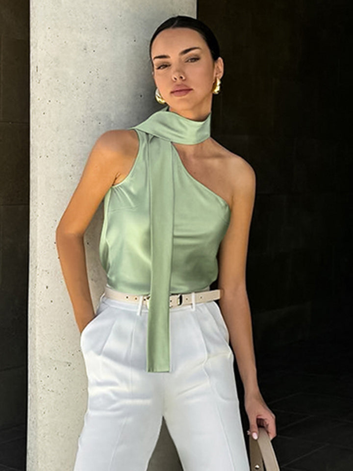 Green One Shoulder Top
