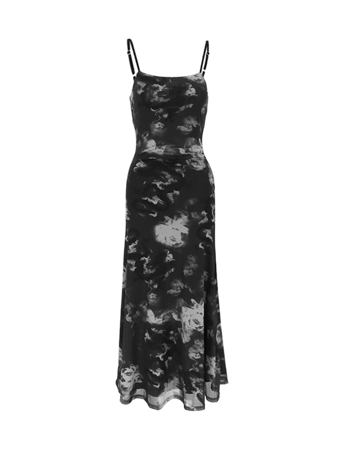 Black Tie And Dye Print Maxi Dress