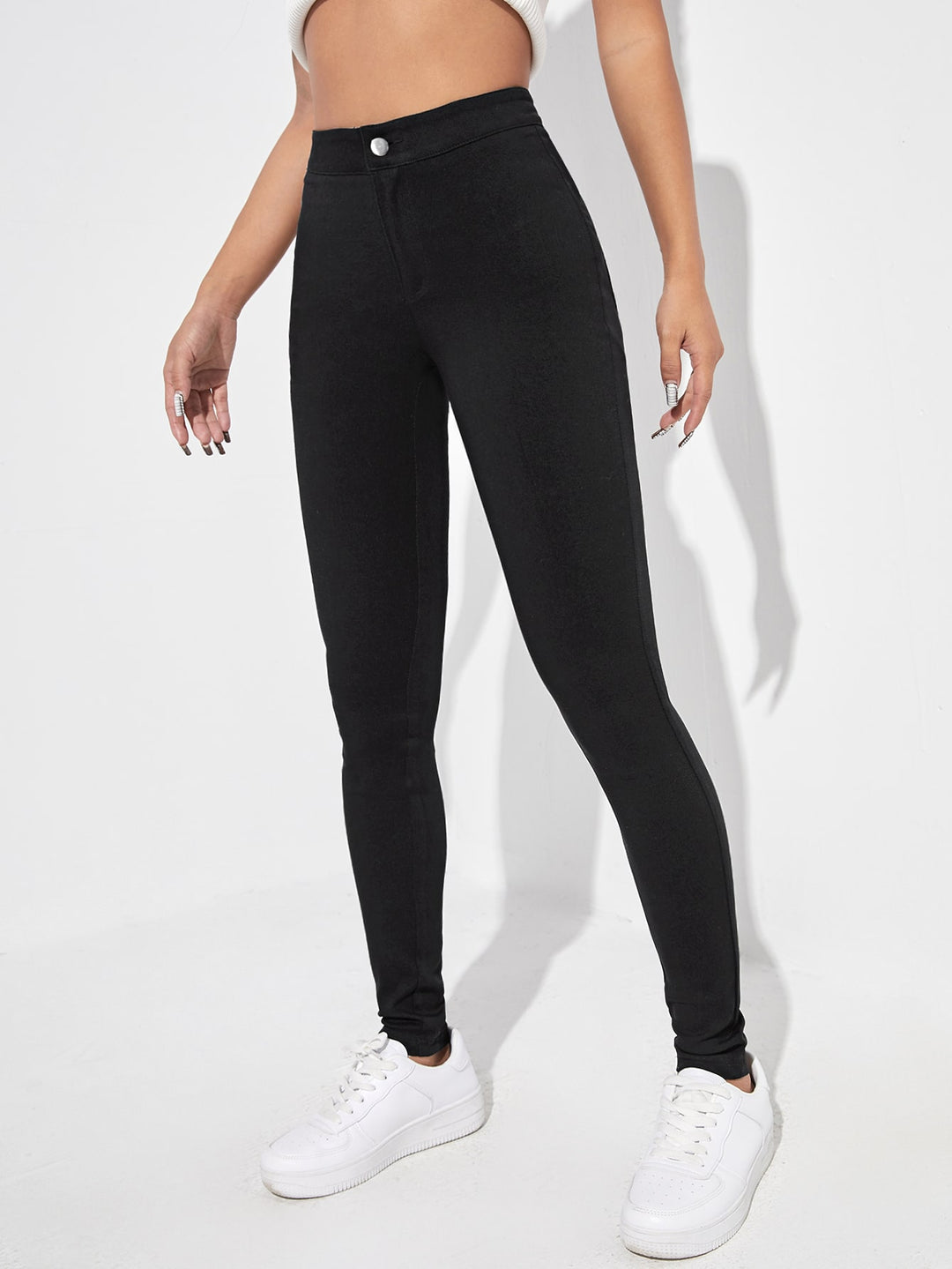 Black High Waist Skinny Denims