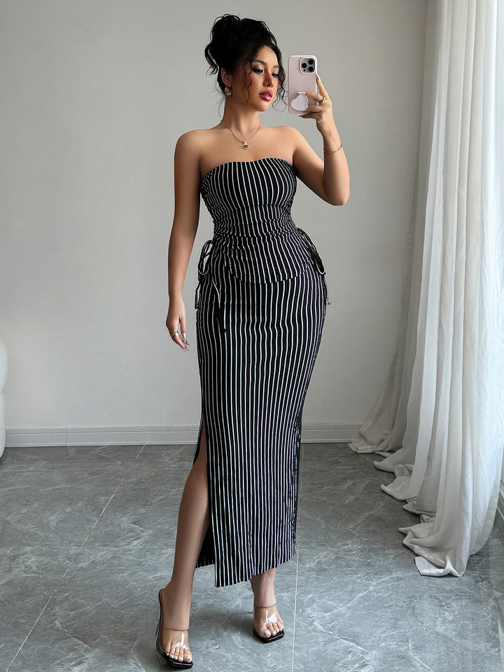Black Strapless Bodycon Dress