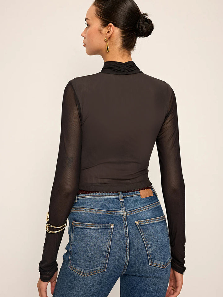 Black Criss Cross Halter Neck Top