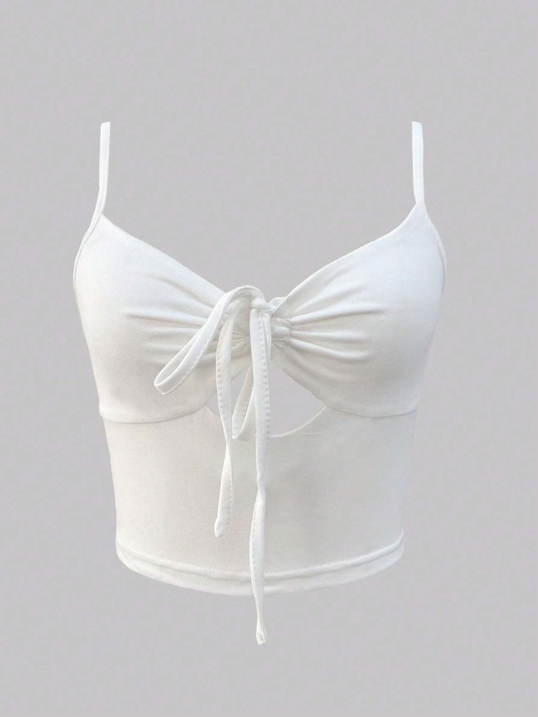 White Double Cut Out Tie Up Camisole