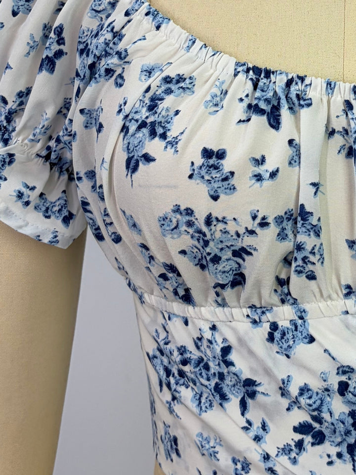 Multi Printed Wrap Hem Blouse