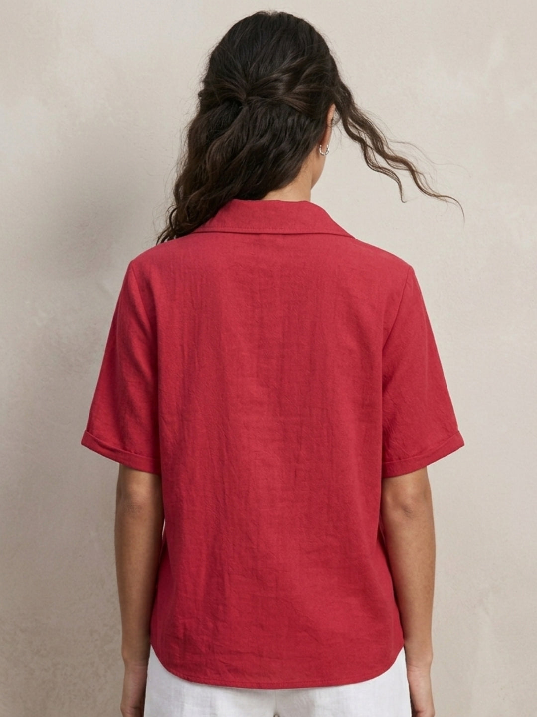 Red Front Buttoned Shirt