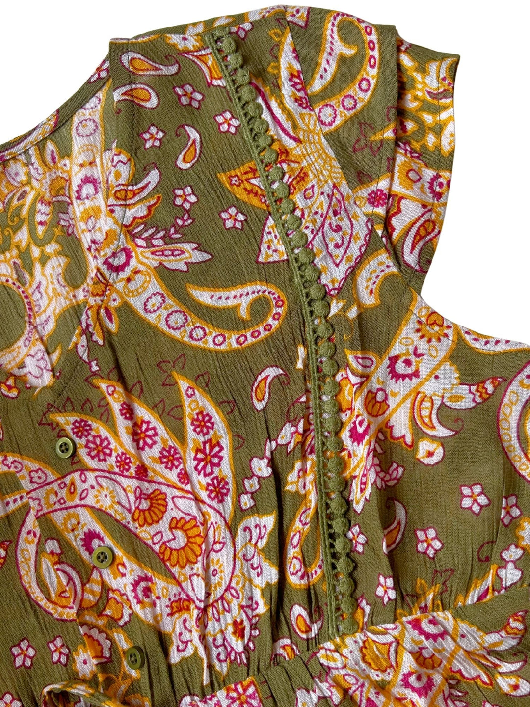 Green Printed Crinkled Blouse