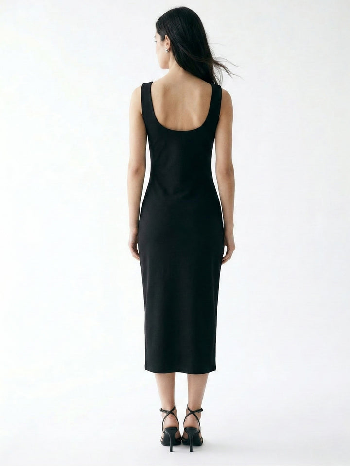 Black Sweetheart Neckline All Over Floral Detail Dress