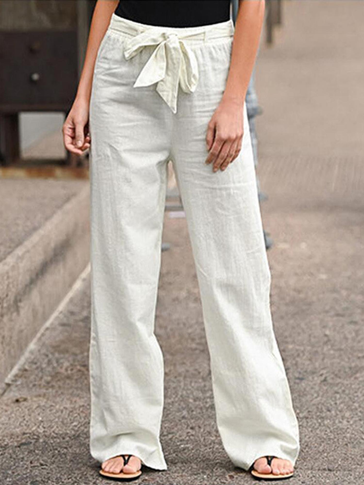 White Regular Fit Pants