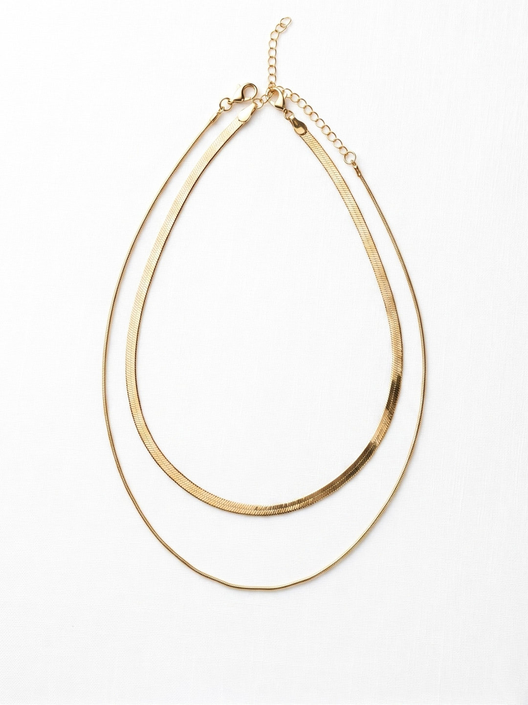 Gold Layered Plain Chain Necklace
