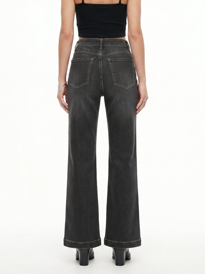 Black High Waist Wide Leg Jeans