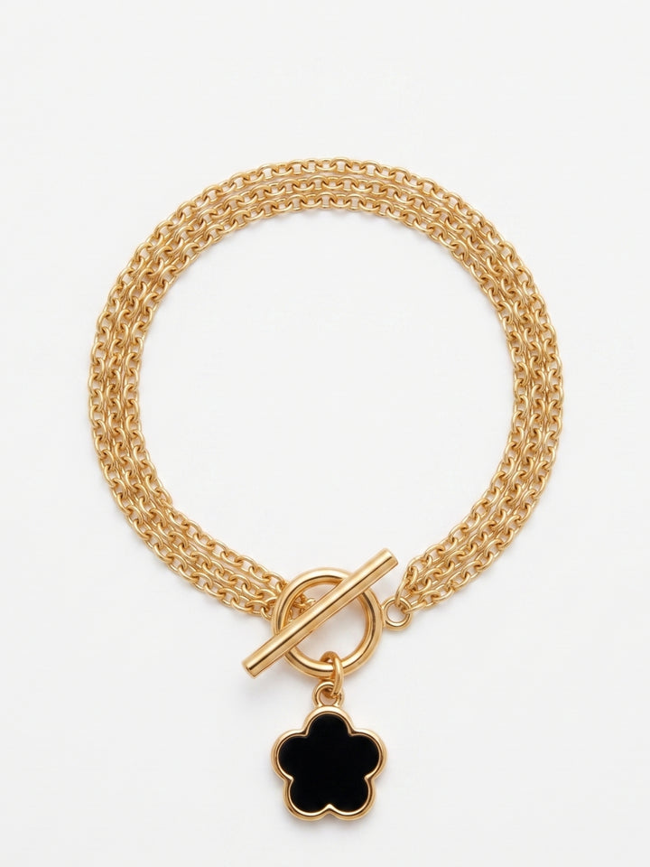 Gold Floral Chain Bracelets