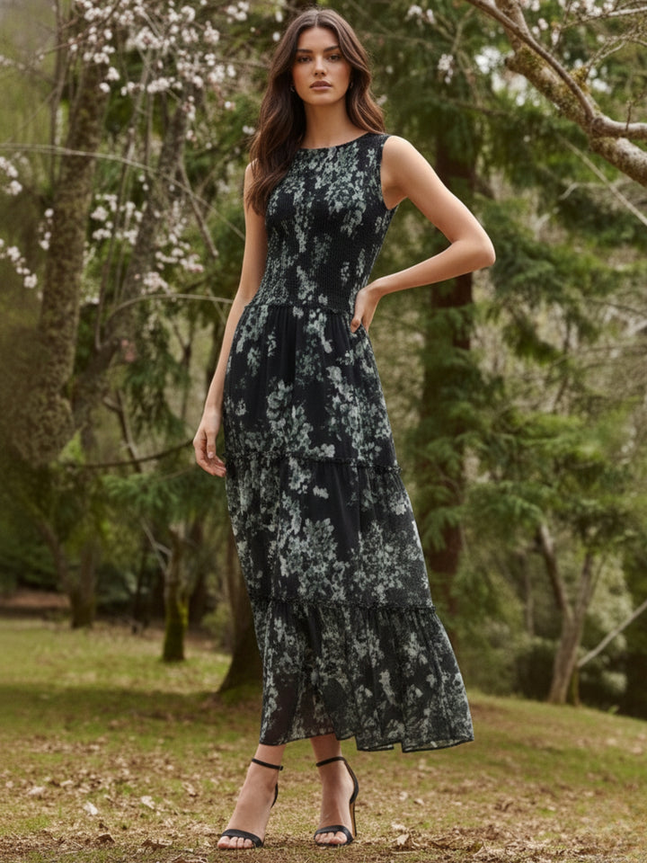 Blue Printed maxi dress