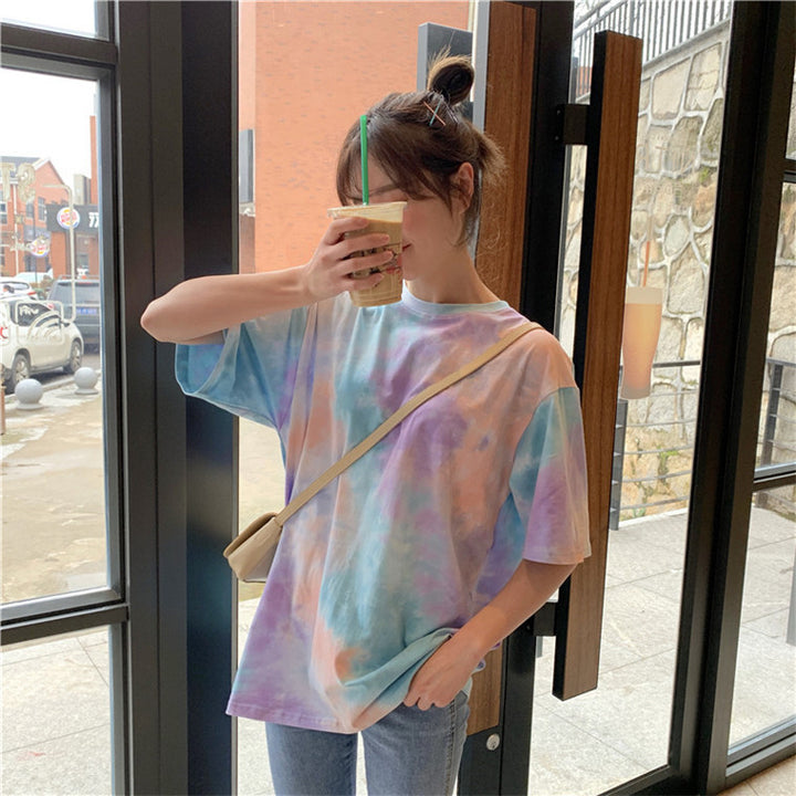 Pink Tie And Dye Oversized T-Shirt