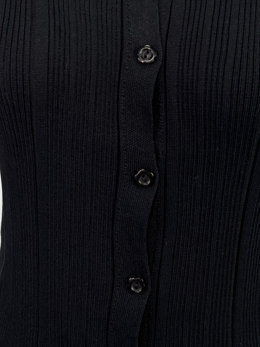 Black Button Down Cardigan Styled Top
