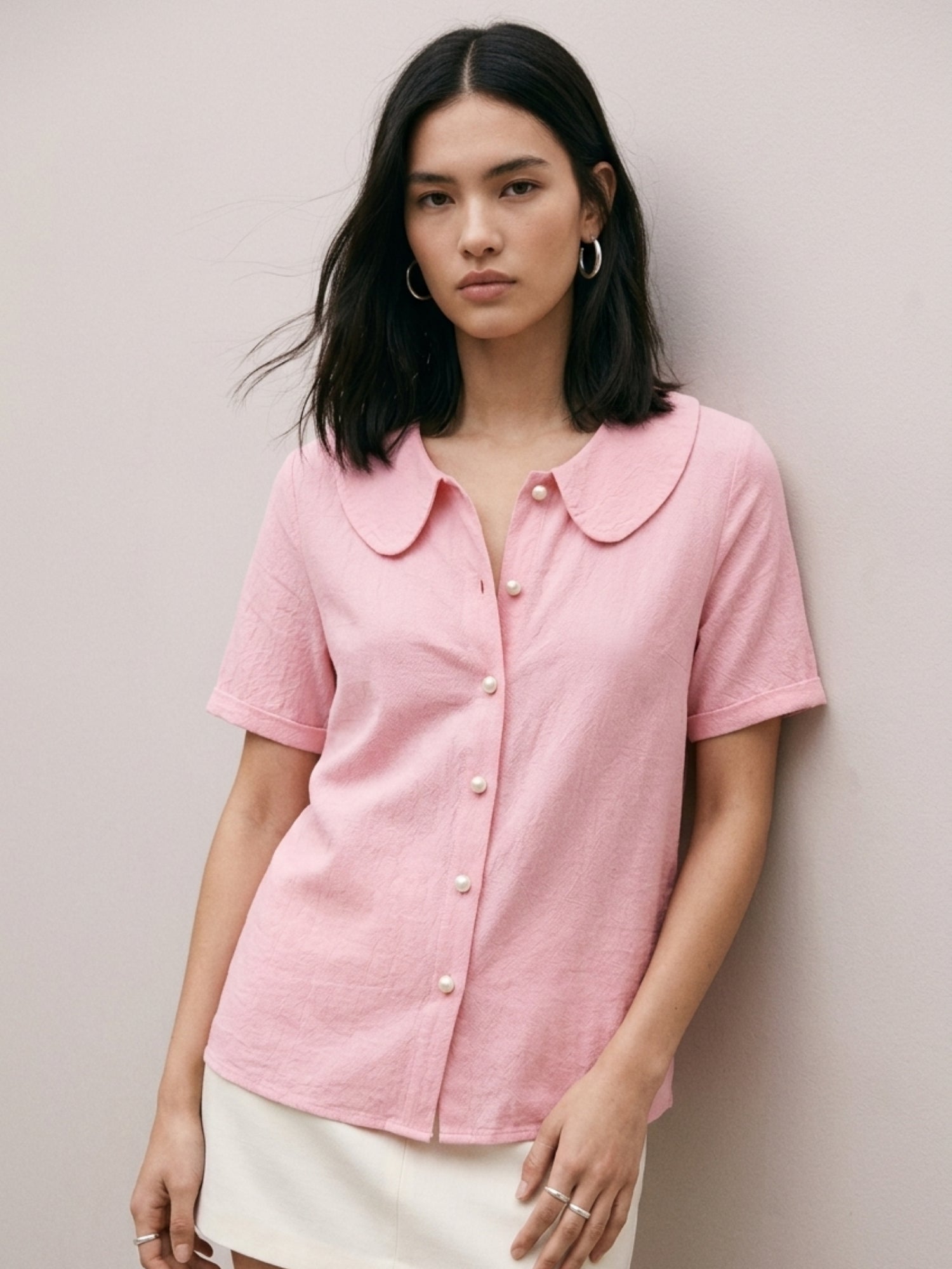 Pink Peterpan Collared Blouse