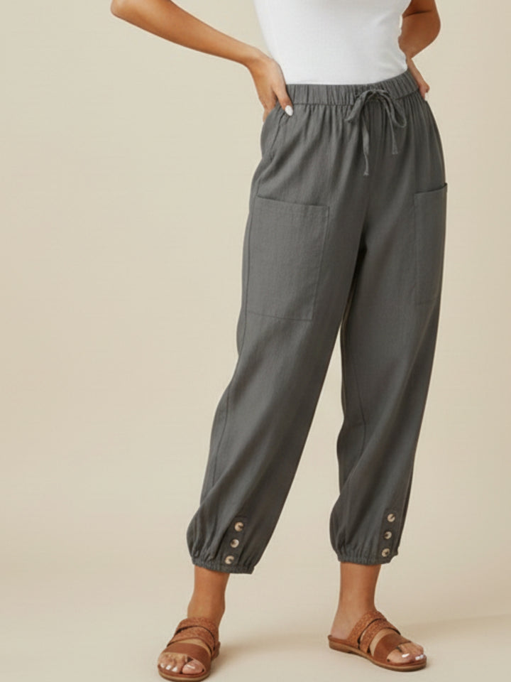 Charcoal High Waist Pocket Trouser