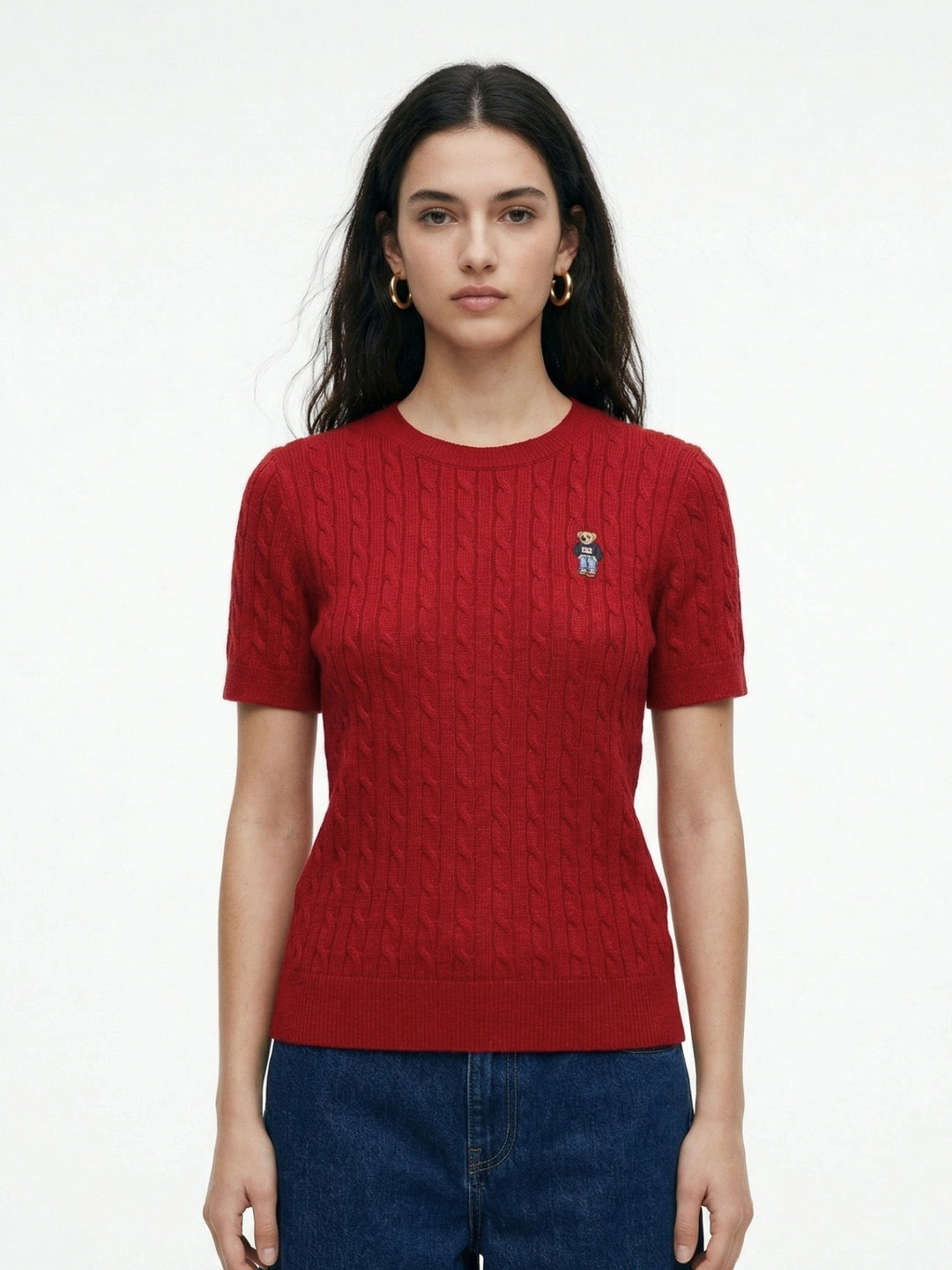 Maroon Short Sleeve Crew Neck Top