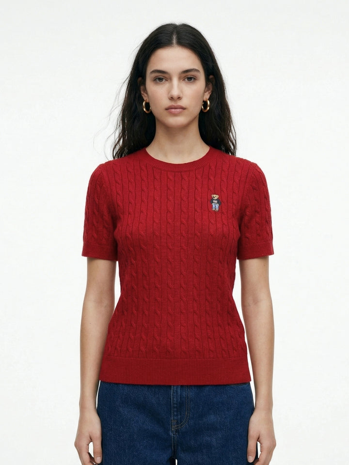 Maroon Short Sleeve Crew Neck Top
