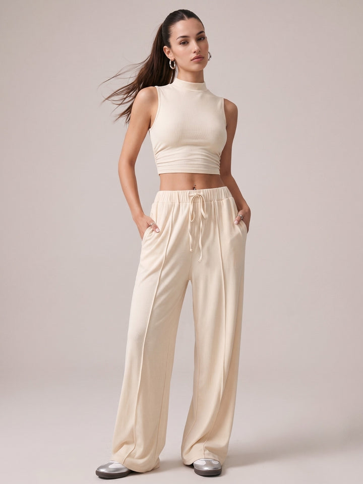 Beige Tank And Pant Co-Ord Set