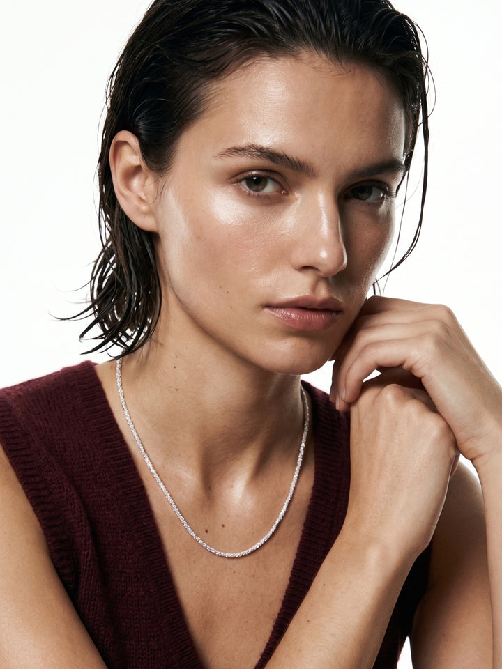 Silver Layered Plain Necklace