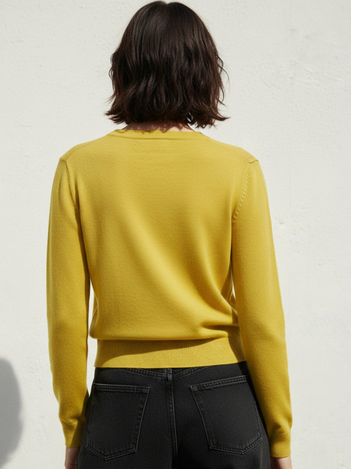 Mustard Full Sleeve Front Buttoned Slouchy Cardigan