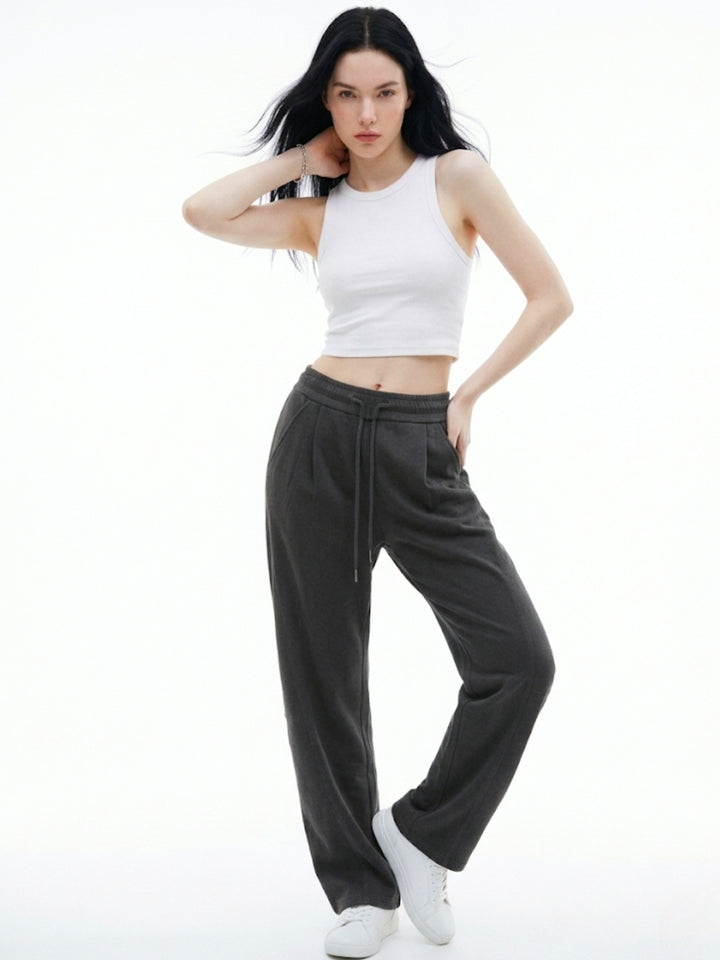 Charcoal High Waist  Wide Leg Pant