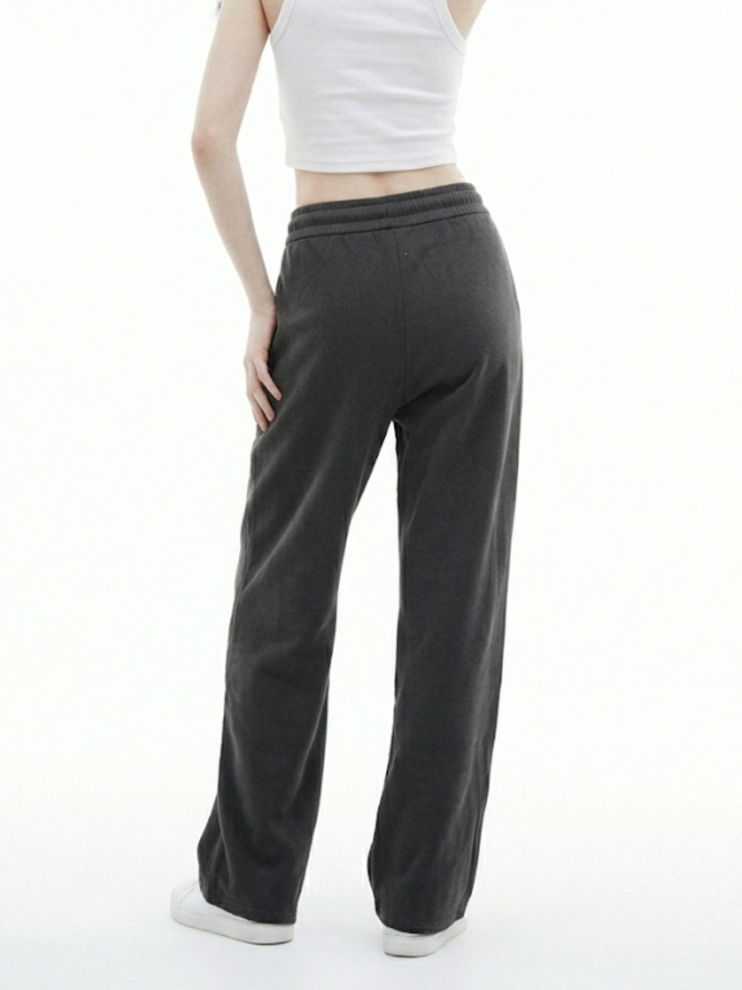 Charcoal High Waist  Wide Leg Pant