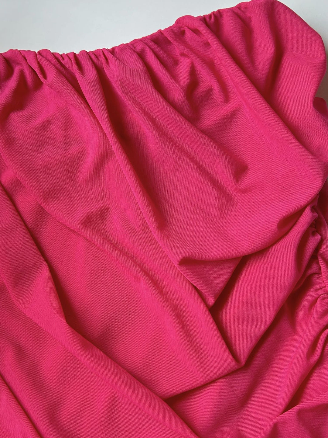 Pink Solid Tube Mesh Top With Scarf Detail