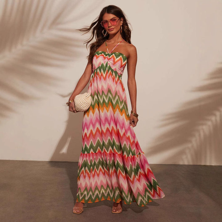 Multi Geometric Printed Maxi Dress