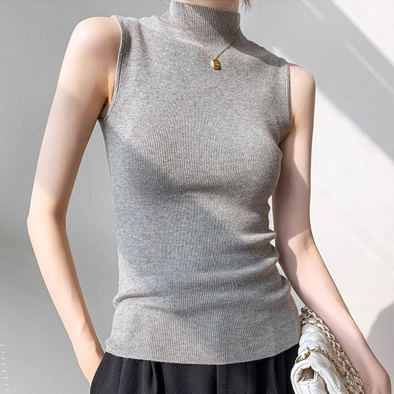 Grey Flat Knit Top
