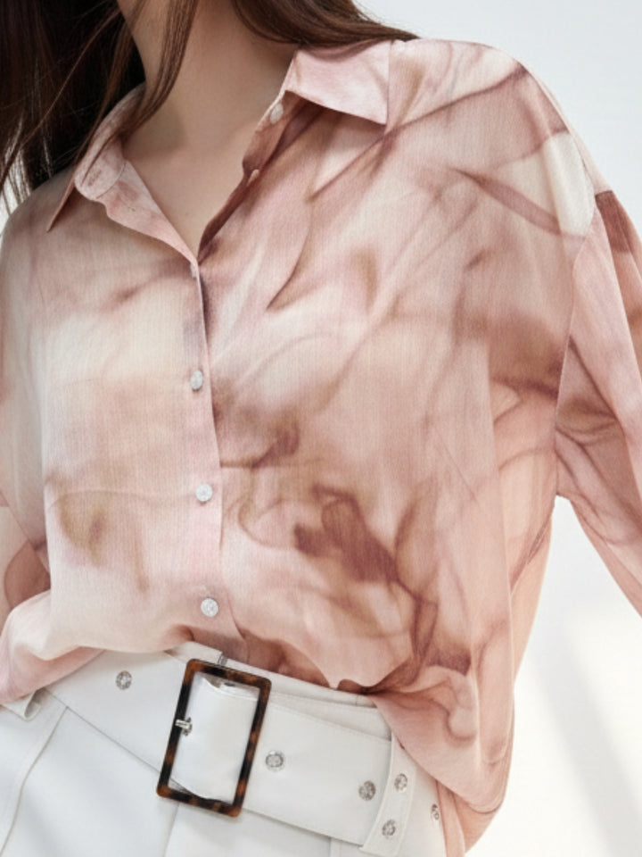 Brown Abstract Printed Relaxed Shirt