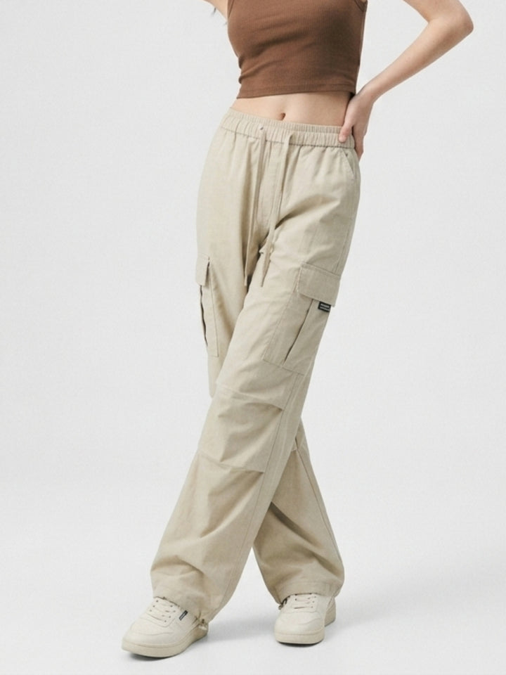 Cream Pin Tuck Sweatpants