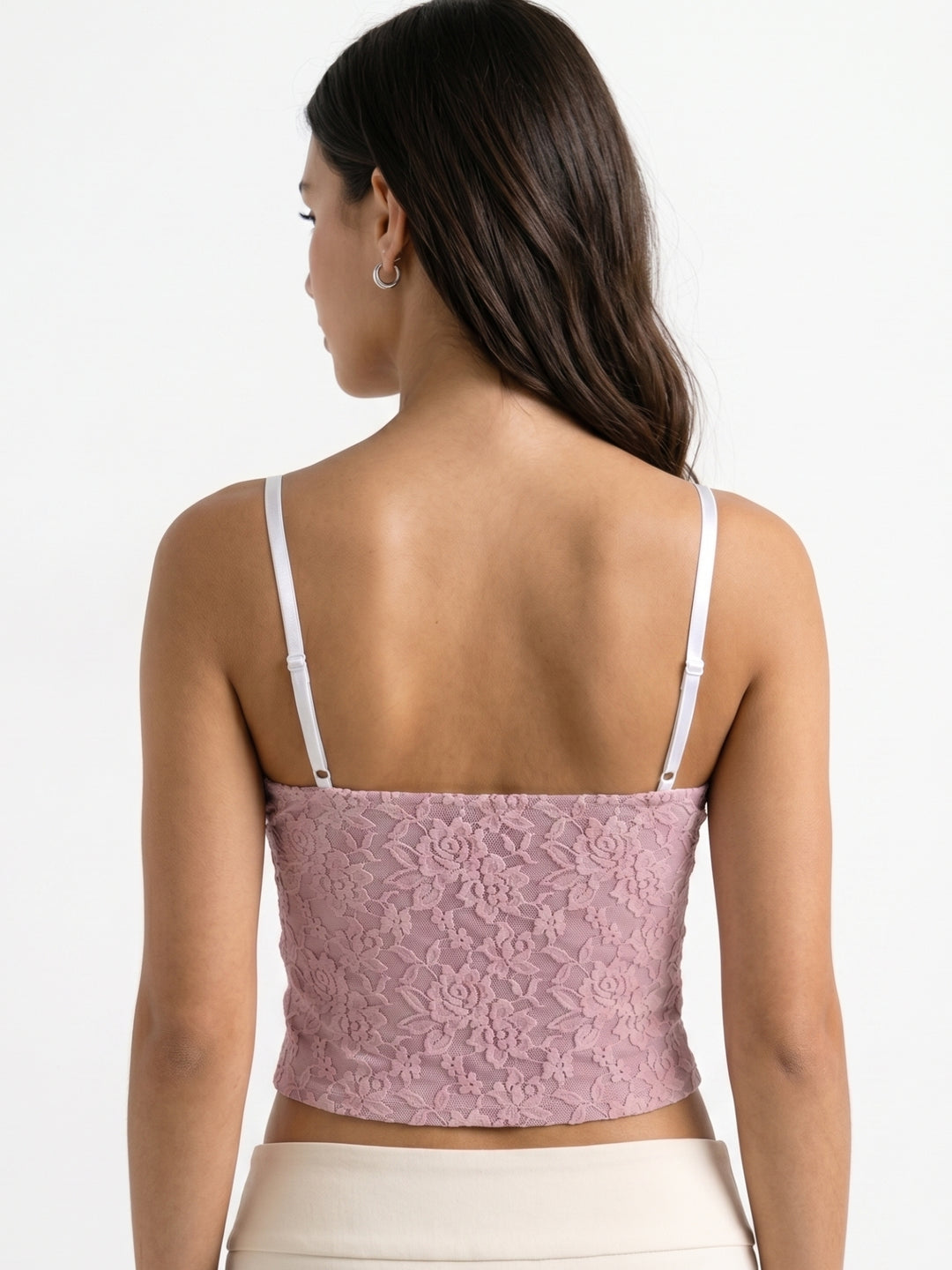 Pink Floral Lace Camisole
