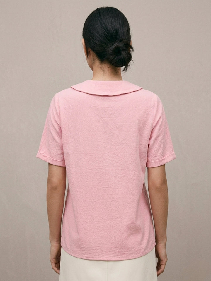 Pink Peterpan Collared Blouse
