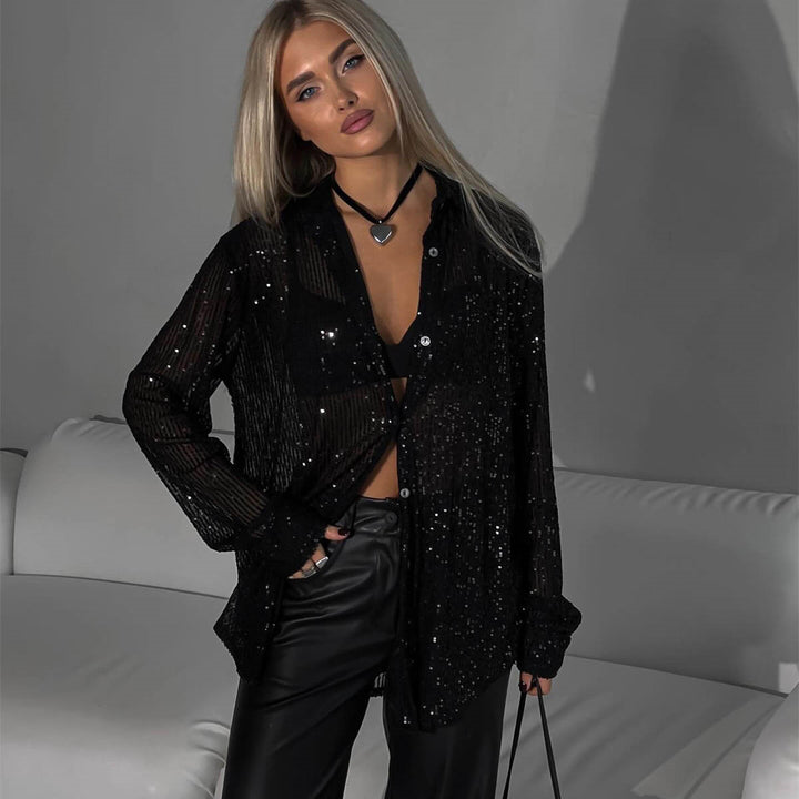 Black Sequin Shirt