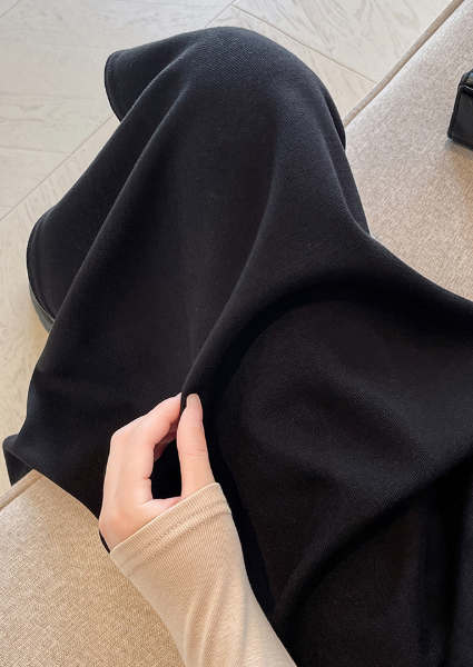Black Elasticated A-Line Skirt