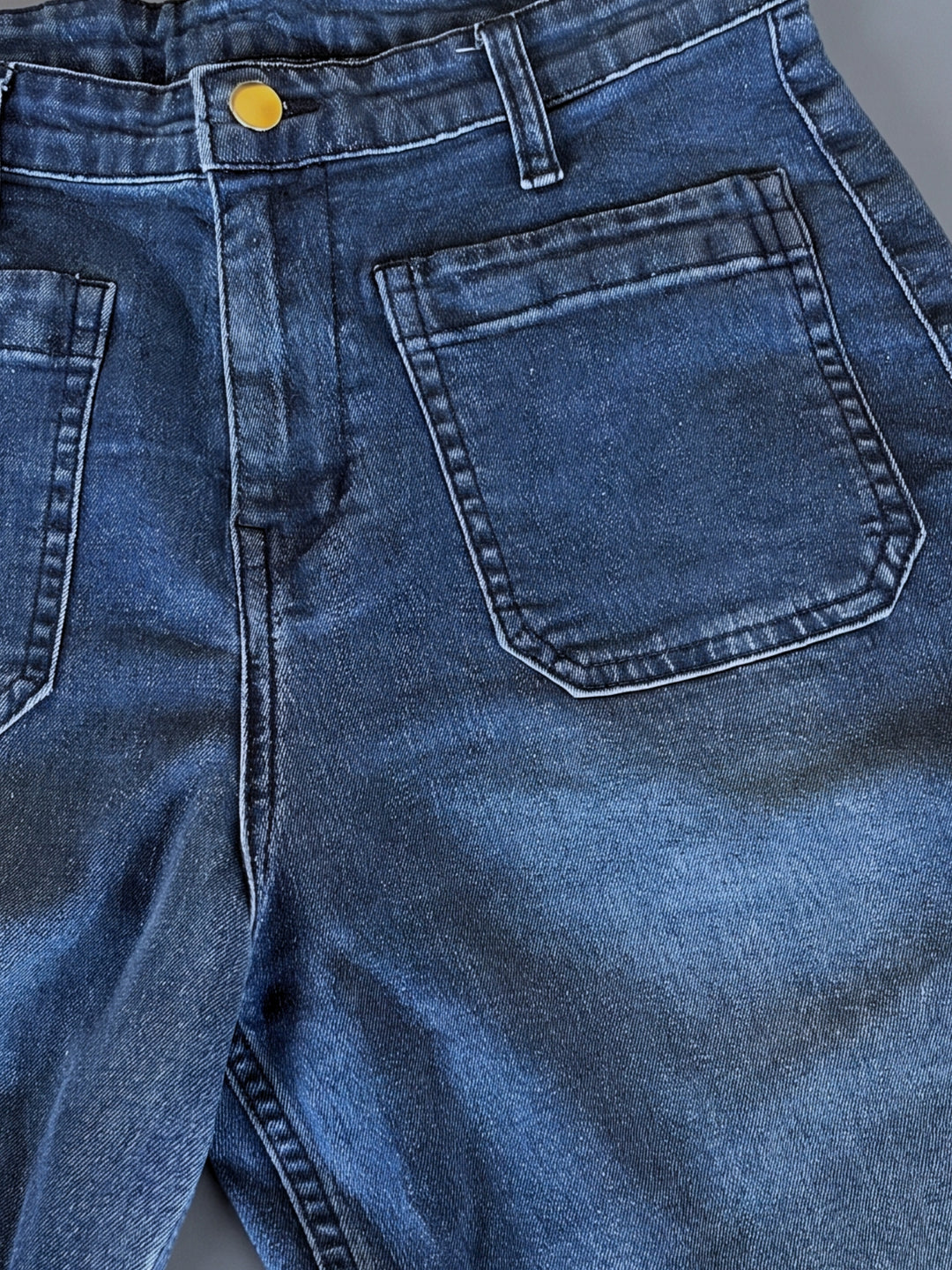 Blue Front Pocket Straight Fit Jeans