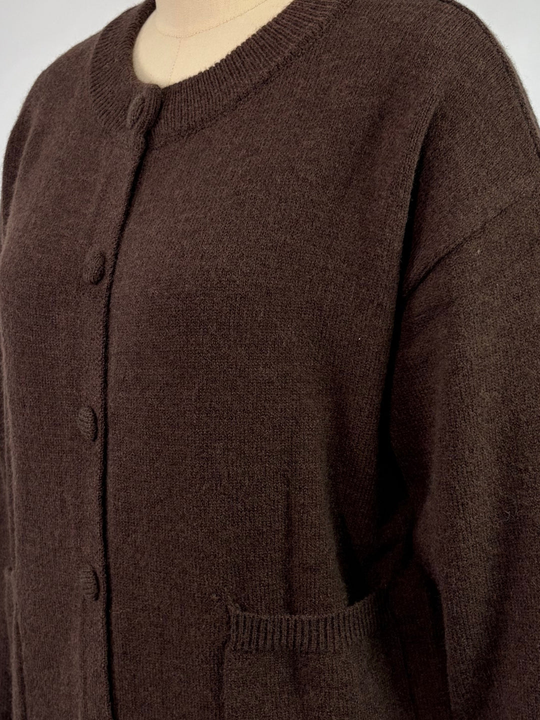 Charcoal Relaxed Button Down Cardigan