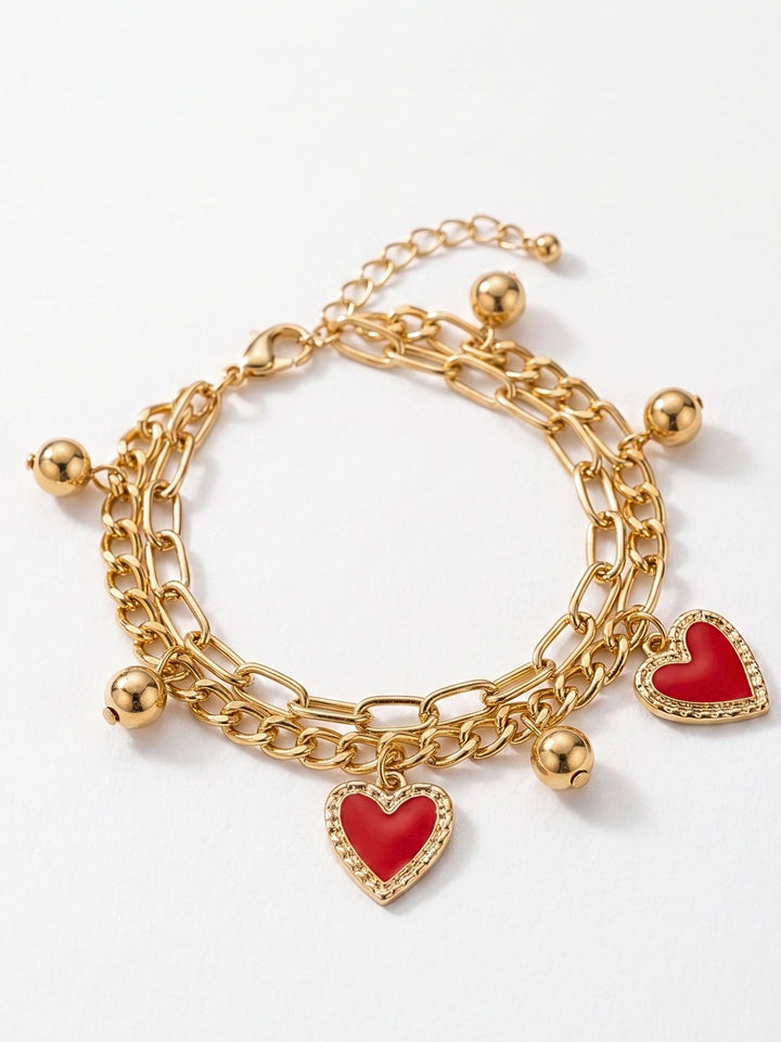 Gold Layered Heart Shaped Bracelets