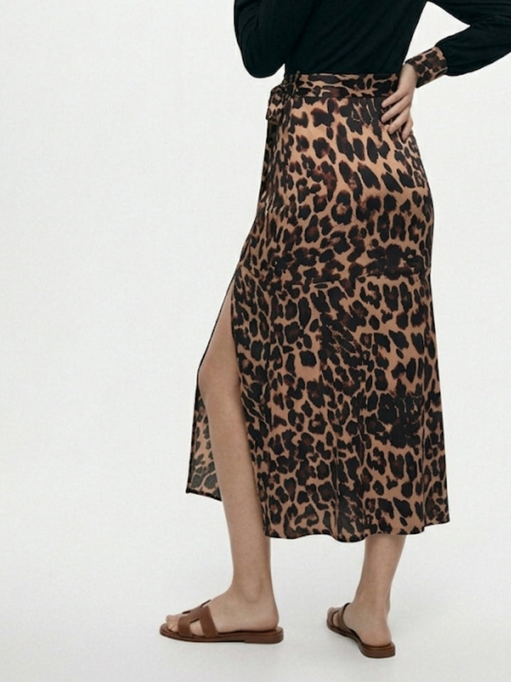 Black Full Sleeve Leopard Printed Dress